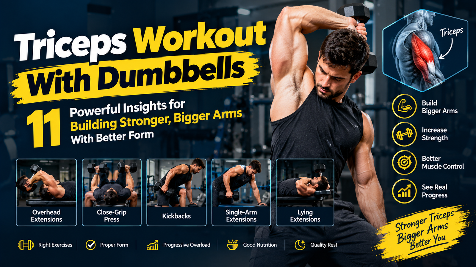 Triceps Workout With Dumbbells